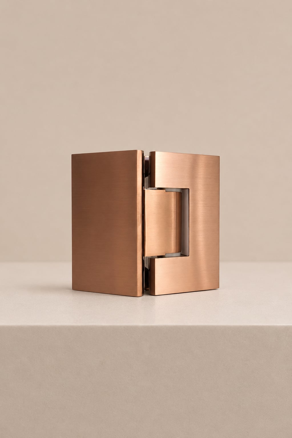 XO 135° Glass Hinge, Brushed Copper