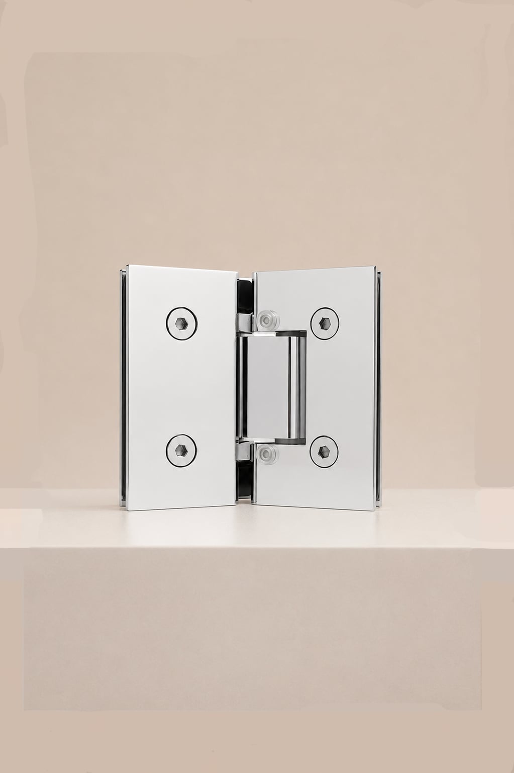 XO 135° Glass Hinge, Polished Chrome — back
