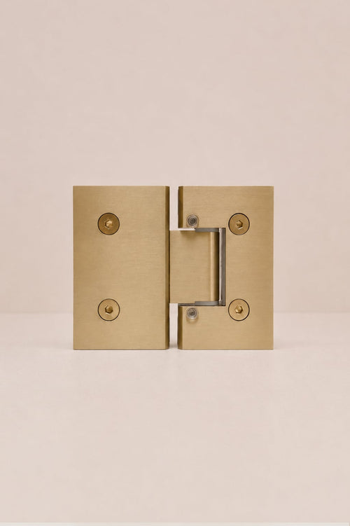 XO 180° Glass-to-Glass Hinge, Brushed Brass — back