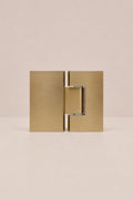 XO 180° Glass-to-Glass Hinge, Brushed Brass