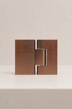 XO 180° Glass-to-Glass Hinge, Brushed Copper