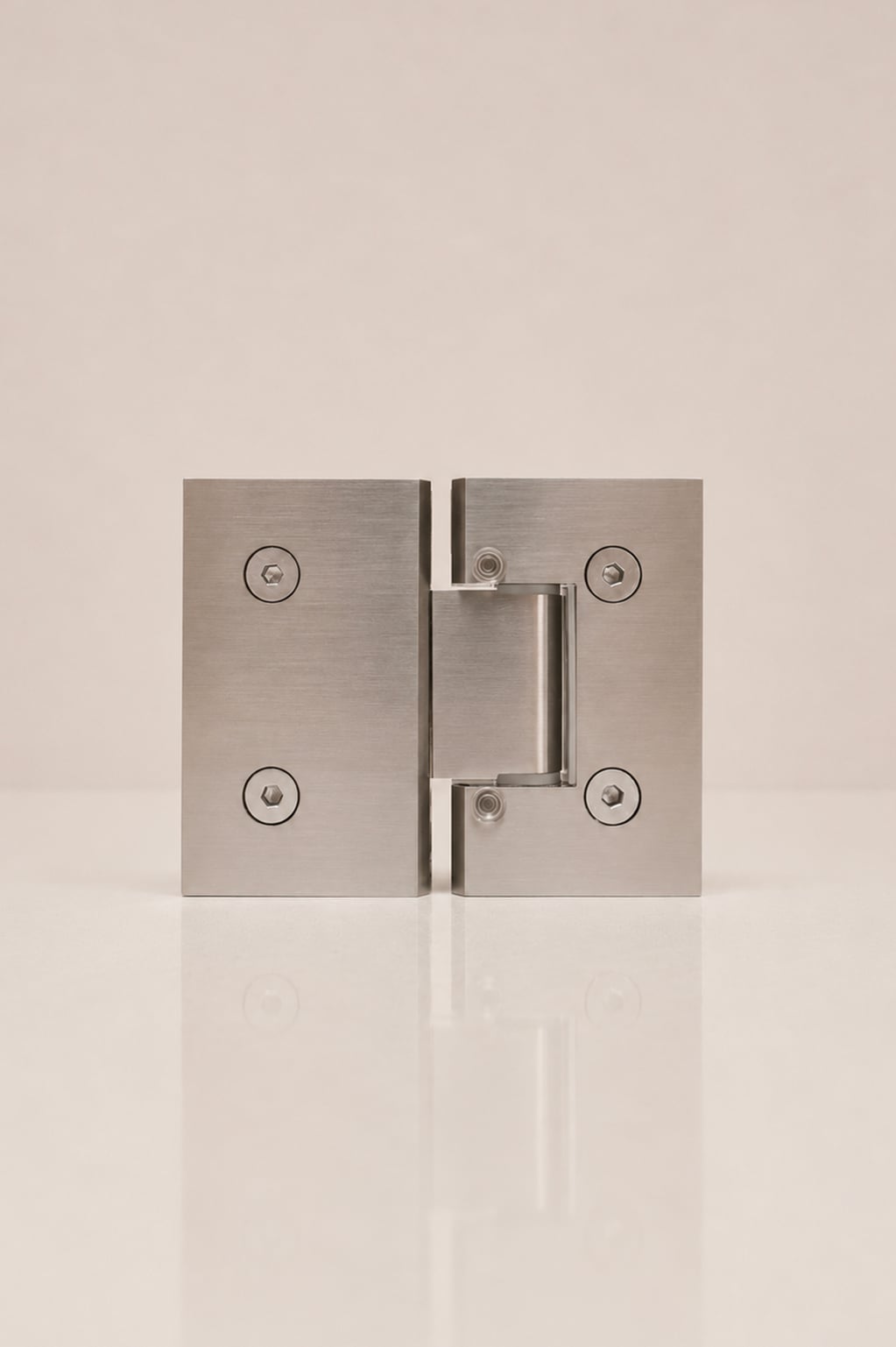 XO 180° Glass-to-Glass Hinge, Brushed Nickel — back