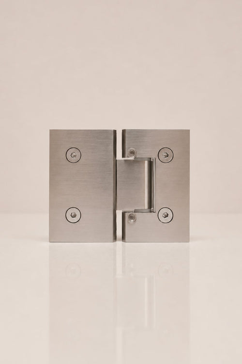 XO 180° Glass-to-Glass Hinge, Brushed Nickel — back