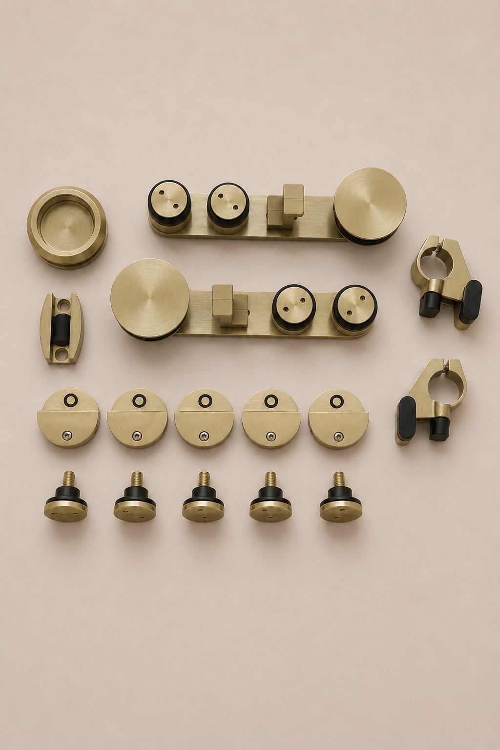 XO Barn Door Kit, Brushed Brass