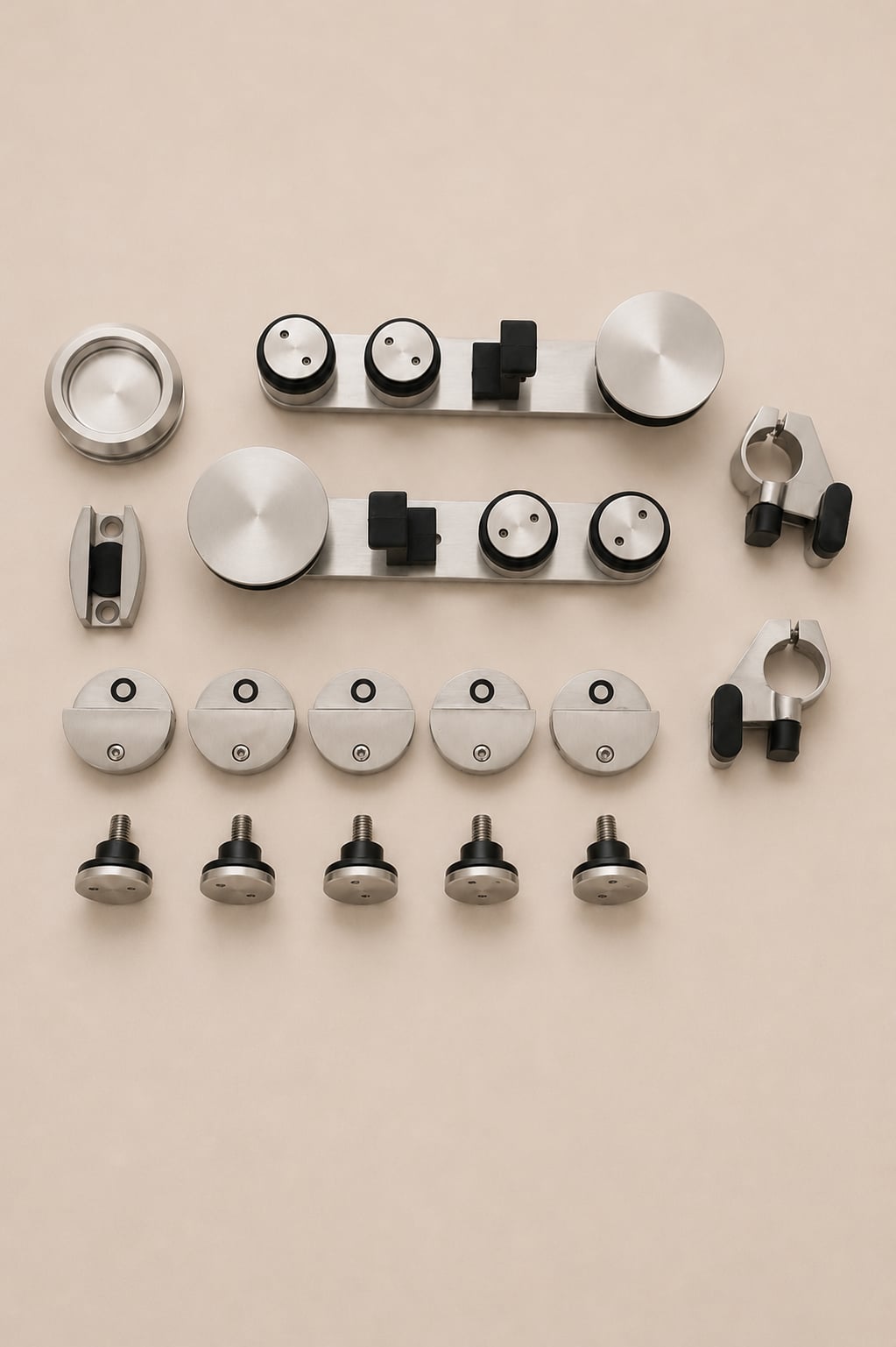 XO Barn Door Kit, Brushed Nickel
