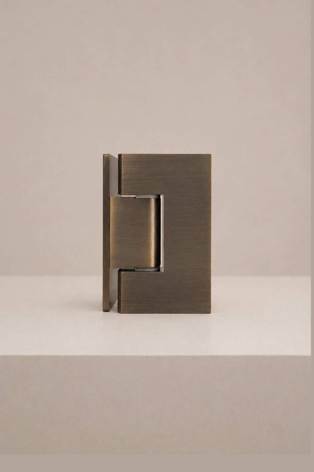 XO Glass-to-Wall Hinge, Antique Brass