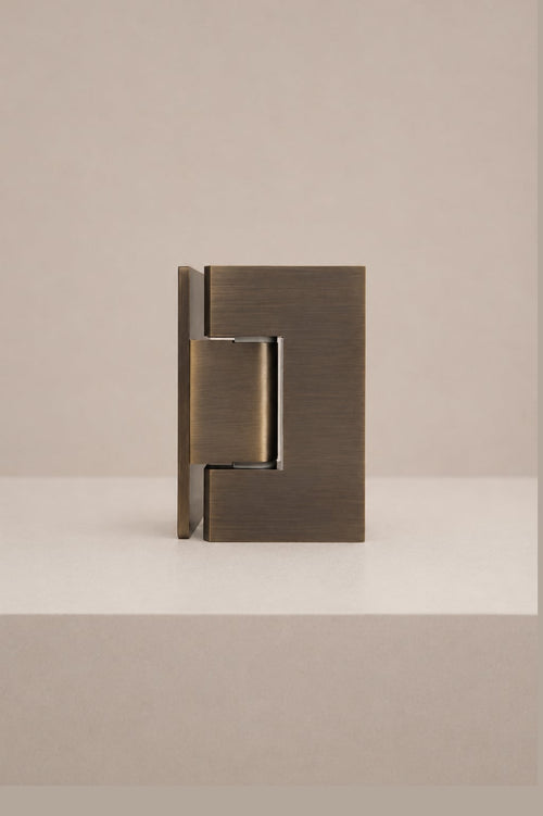 XO Glass-to-Wall Hinge, Antique Brass