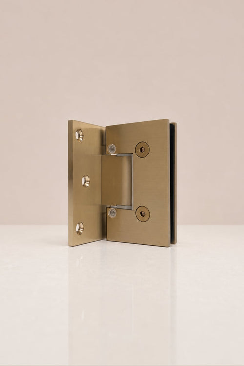 XO Glass-to-Wall Hinge, Brushed Brass — back