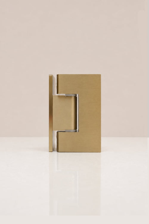 XO Glass-to-Wall Hinge, Brushed Brass
