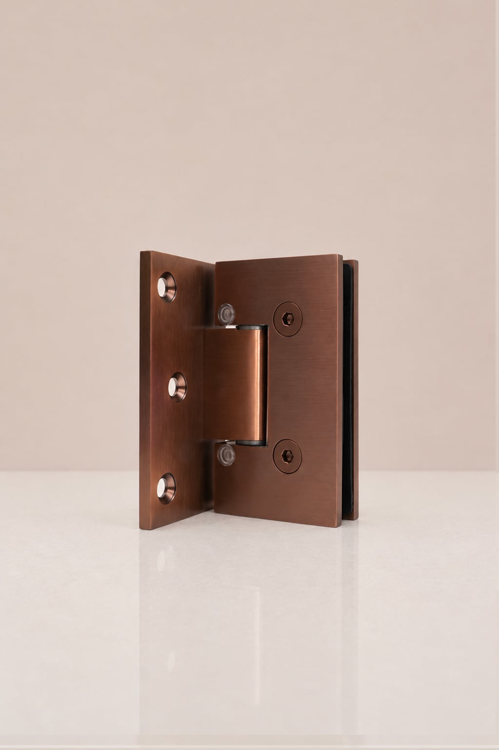 XO Glass-to-Wall Hinge, Brushed Copper — back