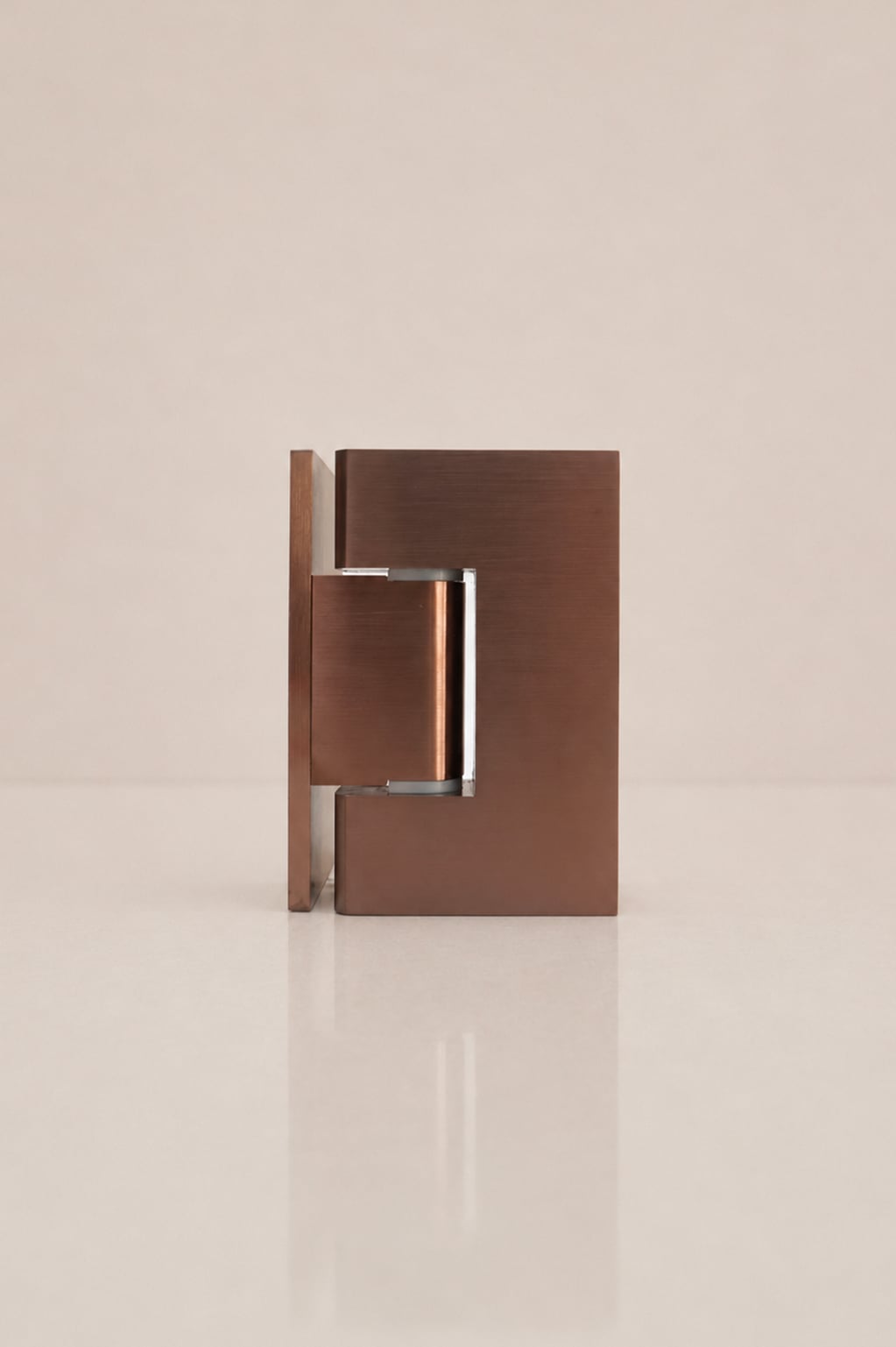 XO Glass-to-Wall Hinge, Brushed Copper