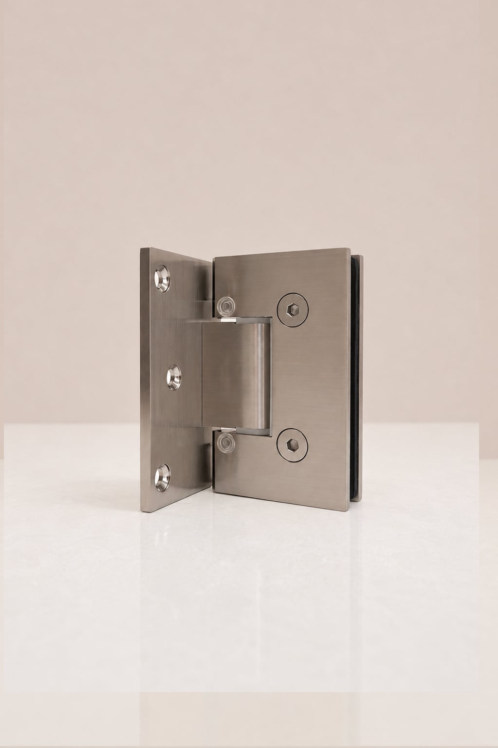 XO Glass-to-Wall Hinge, Brushed Nickel — back